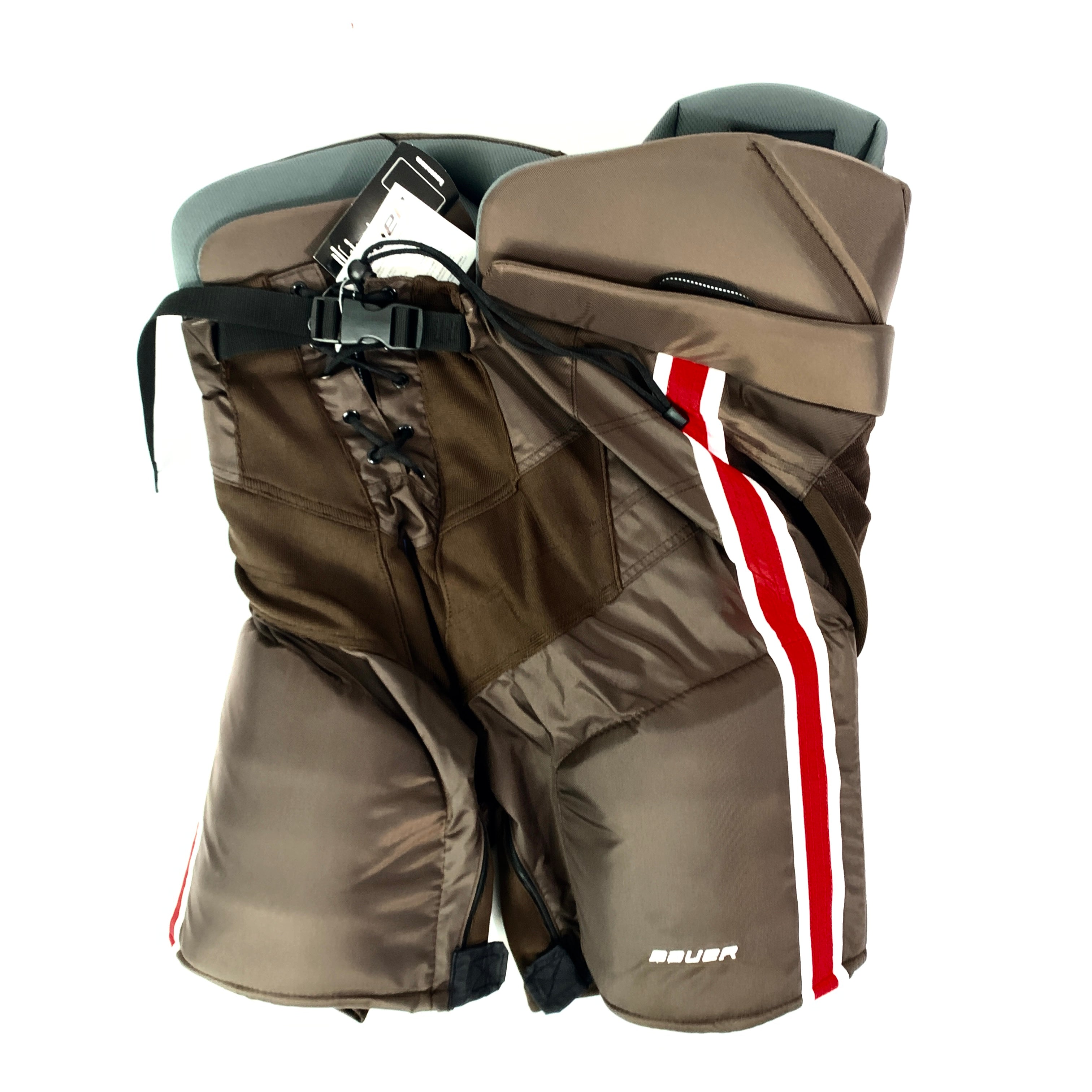 Bauer Nexus - Pantalon de hockey NCAA Pro Stock (marron/rouge)